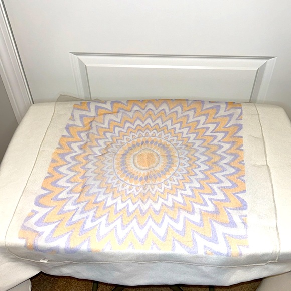 Accessories - Unbranded Nylon Star 🌟 Pattern Made in Japan Purple & Orange Scarf 23” x 21”